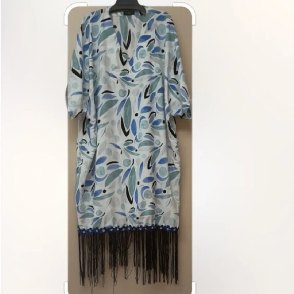 bohemian beaded Tassel kaftan dress/ beach cover up  size large - Picture 9 of 14